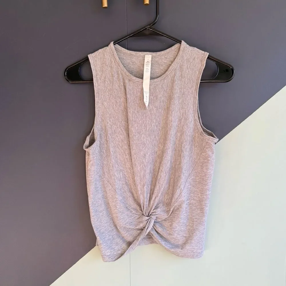 Lululemon Crescent Tank, Heathered Vapor (Gray), Size 2, EUC